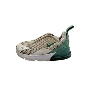 Nike Air Max 270 Shoes Kids Size 9C Beige Green Slip On Sneakers DD1646-115